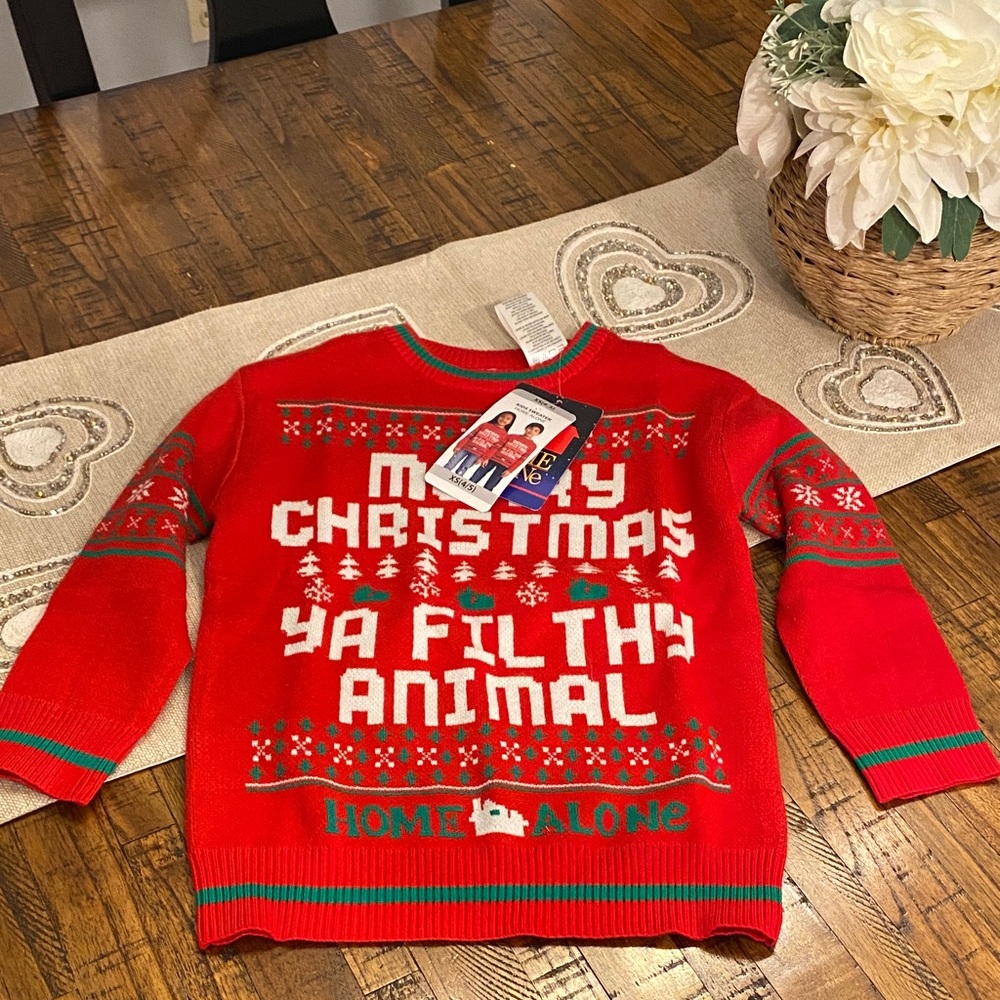 Home Alone Kids' 'Merry Christmas Ya Filthy Animal' Sweater - Red